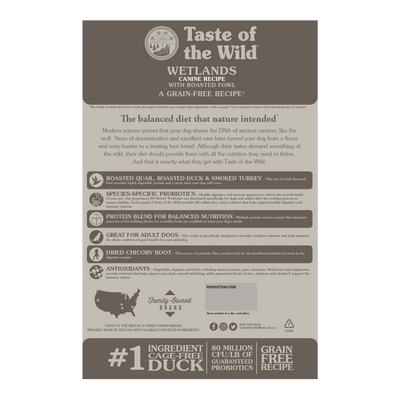 Taste of the Wild Wetlands Wild Fowl Dog Dry Food (2 Sizes)