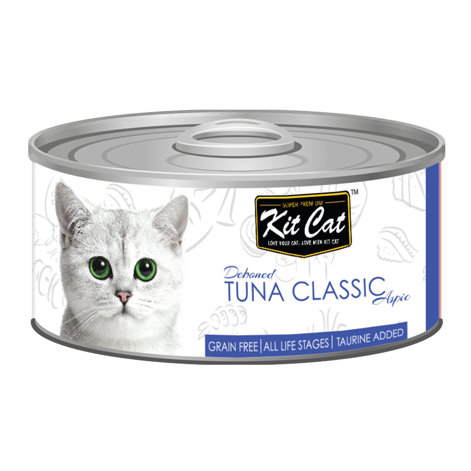 [As Low As $0.91 Each] Kit Cat Deboned Tuna Classic Wet Cat Canned Food 80g
