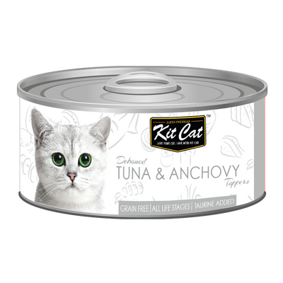 [As Low As $0.91 Each] Kit Cat Deboned Tuna & Anchovy Wet Cat Canned Food 80g