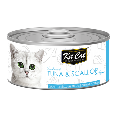 [As Low As $0.91 Each] Kit Cat Deboned Tuna & Scallop Wet Cat Canned Food 80g