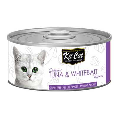 [As Low As $0.91 Each] Kit Cat Deboned Tuna & Whitebait Wet Cat Canned Food 80g