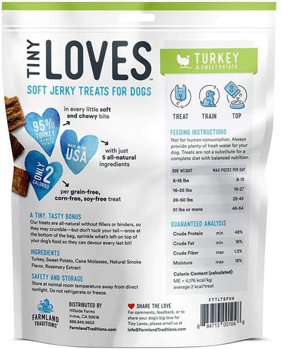 Farmland Traditions Tiny Loves Turkey & Sweet Potato Soft Jerky Dog Treats 6oz