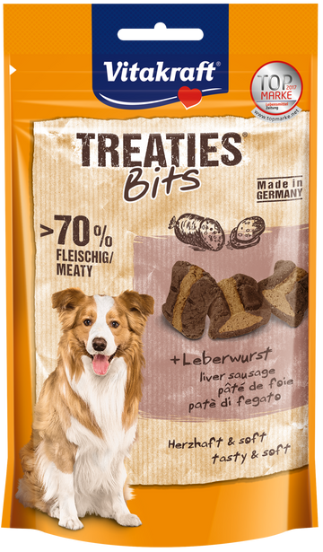 Vitakraft Treaties Bites Liver Sausage Dog Treats 120g