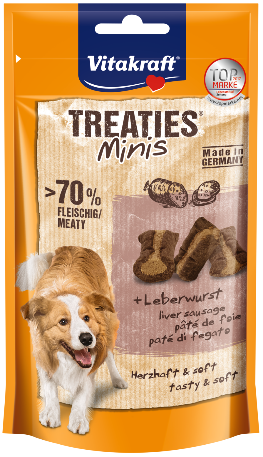 Vitakraft Treaties Bites Minis Liver Sausages Dog Treats 48g