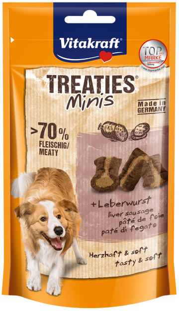 Vitakraft Treaties Bites Minis Liver Sausages Dog Treats 48g