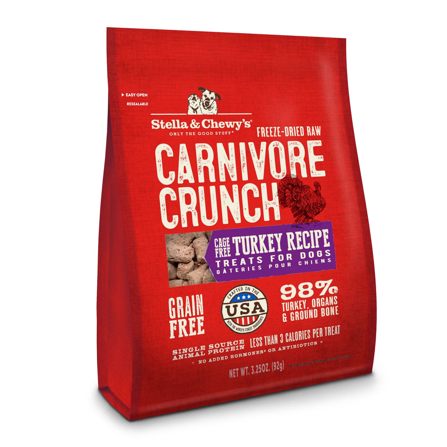 Stella & Chewy's Carnivore Crunch Turkey Dog Treats 3.25oz