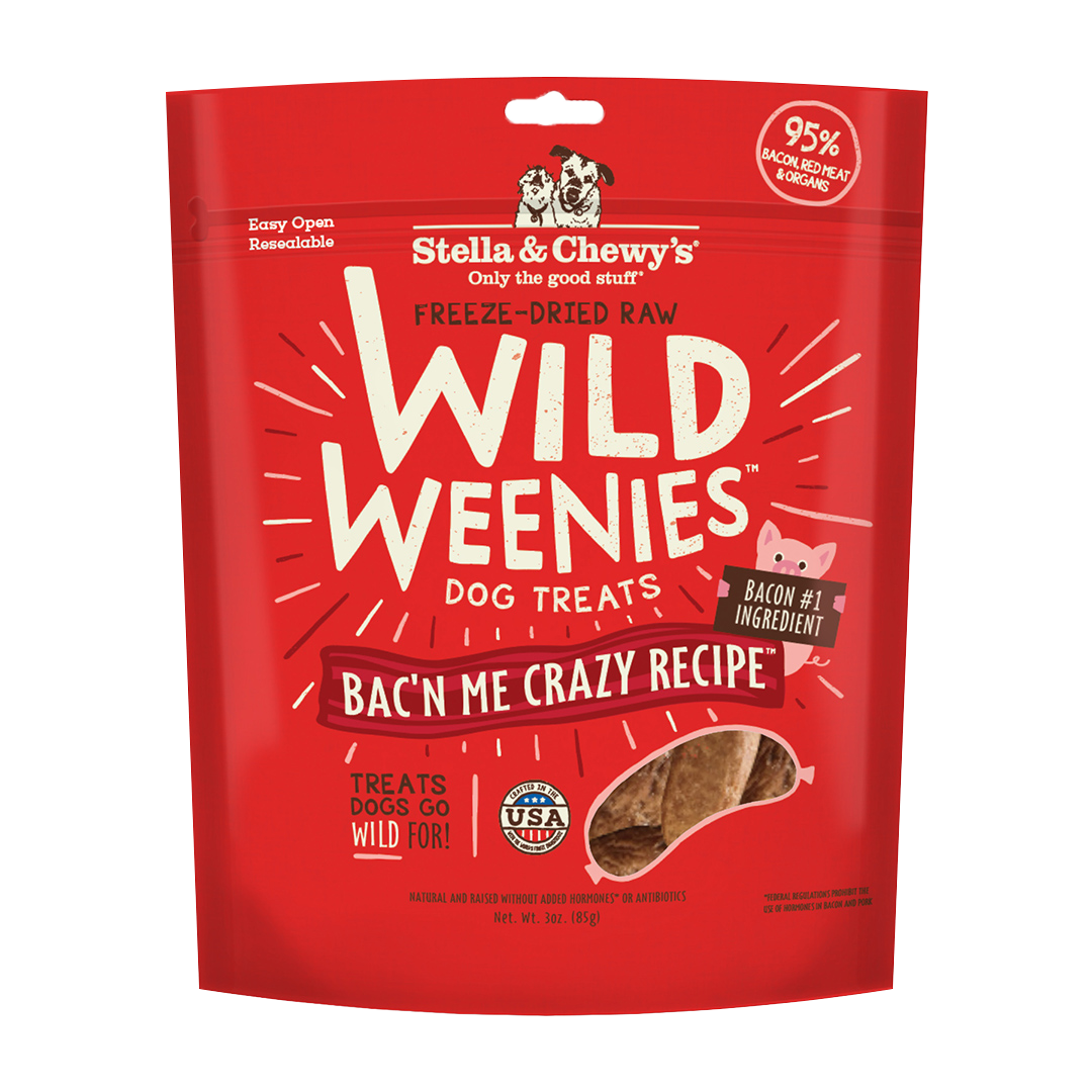 Stella & Chewy's Wild Weenies Bac’n Me Crazy Freeze Dried Dog Treats 3oz