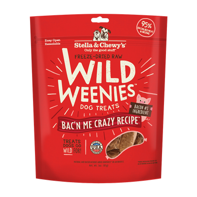 Stella & Chewy's Wild Weenies Bac’n Me Crazy Freeze Dried Dog Treats 3oz