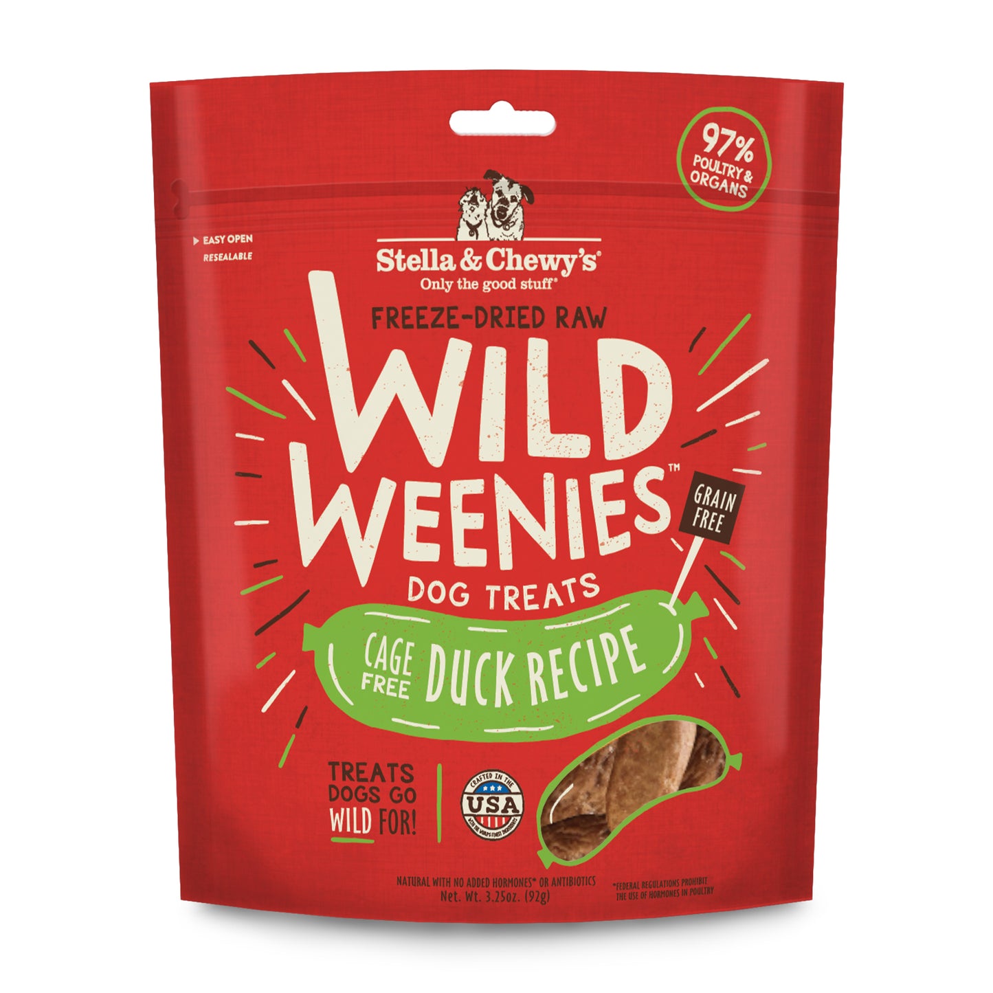 Stella & Chewy's Wild Weenies Duck Freeze Dried Dog Treats 3.25oz