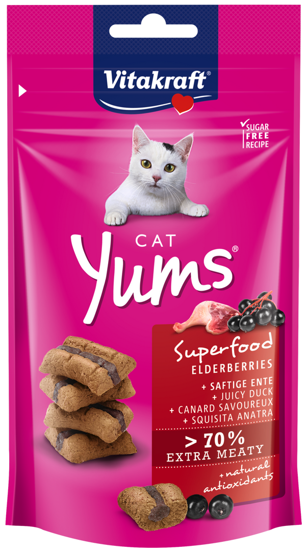 Vtakraft Yums Superfood Elderberries Cat Treats 40g