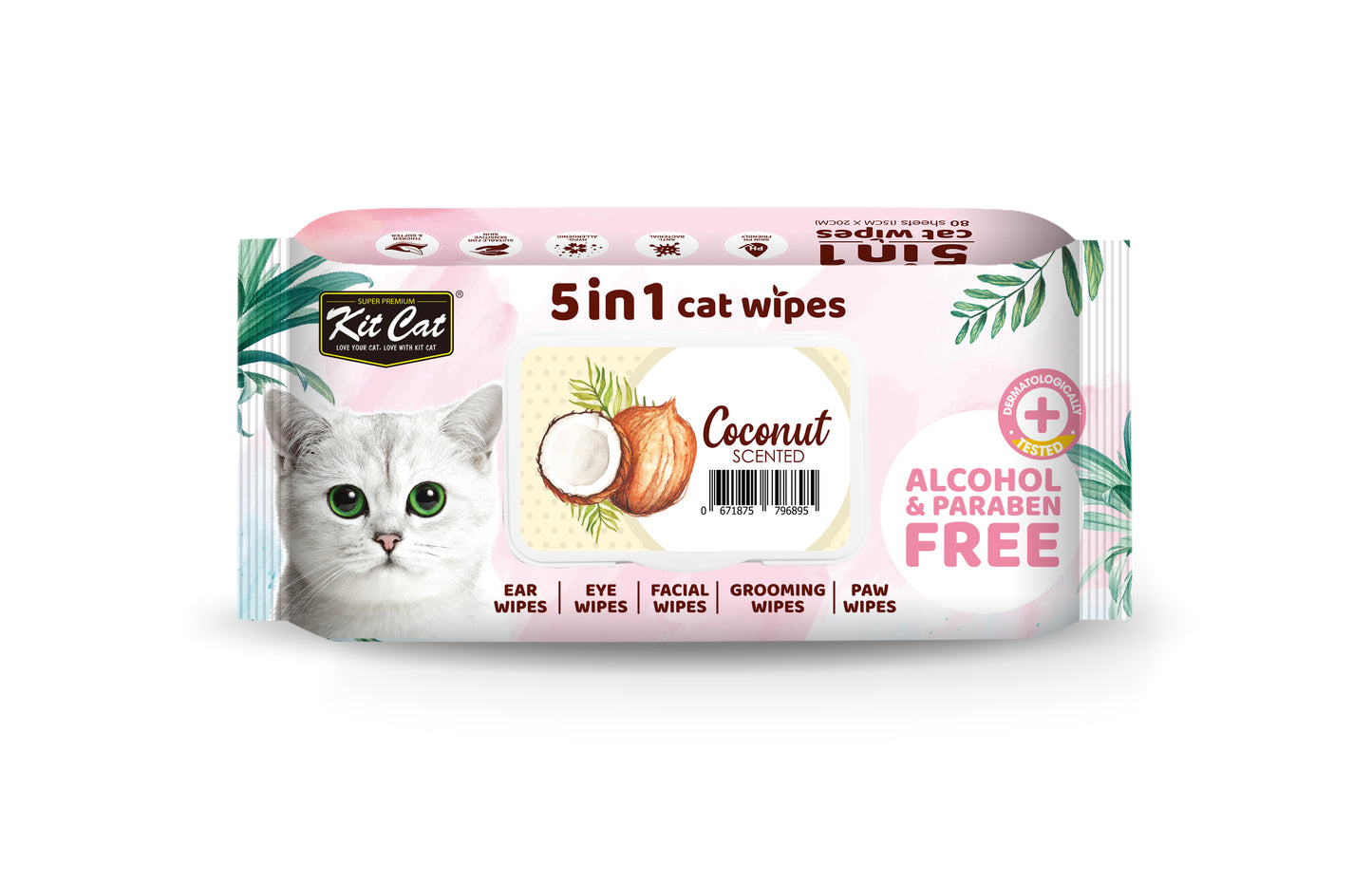 [As Low As $3.48 Each] Kit Cat 5 in 1 Coconut Cat Wipes