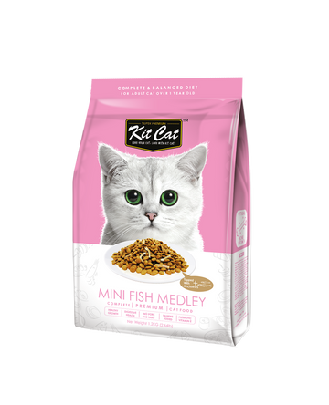 Kit Cat Mini Fish Medley Dry Cat Food (2 Sizes)